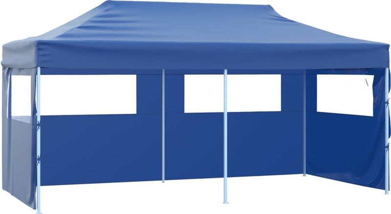 vidaXL - Partytent - Blauw - Staal - Inklapbaar 3x6 m