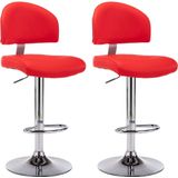 vidaXL Barhocker 2 Stk. Rot Kunstleder