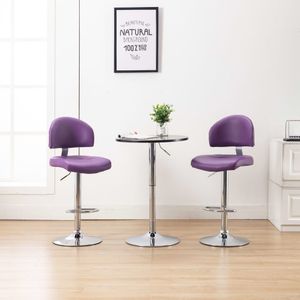vidaXL Barhocker 2 Stk. Lila Kunstleder