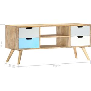 VidaXL TV-meubel 110x35x48 cm - Massief Mangohout