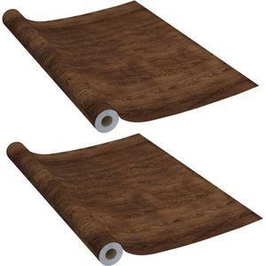 vidaXL - Deurfolies - zelfklevend - 2 - st - 210x90 - cm - PVC - donkereikenkleurig