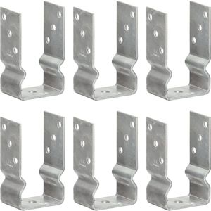 vidaXL Grondankers 6 st 8x6x15 cm gegalvaniseerd staal zilverkleurig