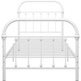 vidaXL Bedframe metaal wit 90x200 cm