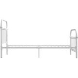 vidaXL Bedframe metaal wit 90x200 cm