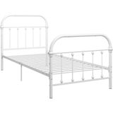 vidaXL Bedframe metaal wit 100x200 cm