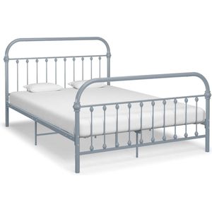 vidaXL Bedframe metaal grijs 140x200 cm