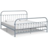 vidaXL Bedframe metaal grijs 180x200 cm