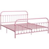 vidaXL Bedframe metaal roze 180x200 cm