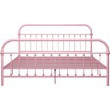 vidaXL Bedframe metaal roze 180x200 cm