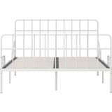 vidaXL Bedframe met lattenbodem metaal wit 120x200 cm