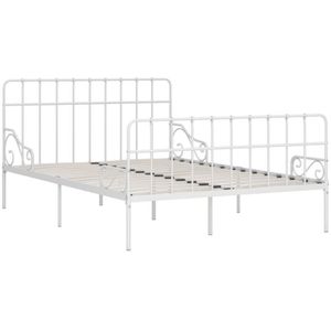 vidaXL Bedframe met lattenbodem metaal wit 120x200 cm
