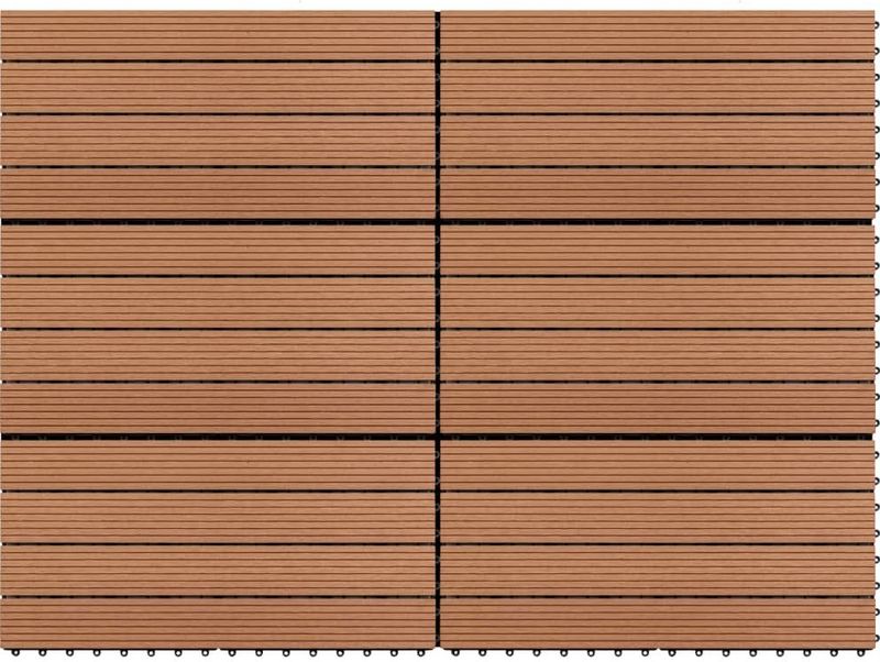 HKC - Tegelset - Bruin - Hout-Kunststof-Composiet - 6 Stuks