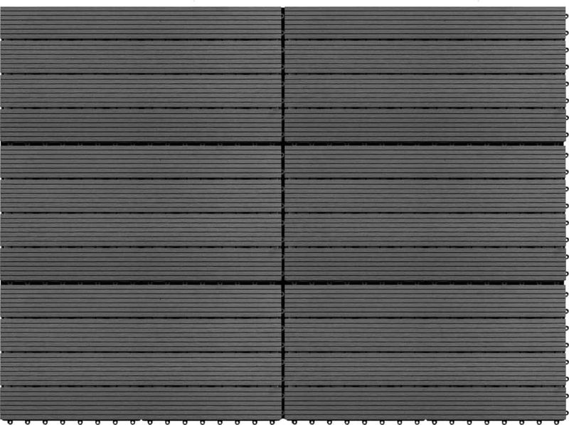 vidaXL - Tegels - 6 - st - 1m² - 60x30 - cm - HKC - grijs
