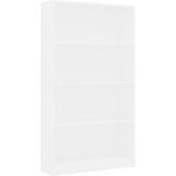 vidaXL-Boekenkast-met-4-schappen-80x24x142-cm-bewerkt-hout-wit