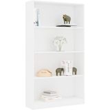 vidaXL-Boekenkast-met-4-schappen-80x24x142-cm-bewerkt-hout-wit