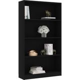 vidaXL-Boekenkast-met-4-schappen-80x24x142-cm-bewerkt-hout-zwart
