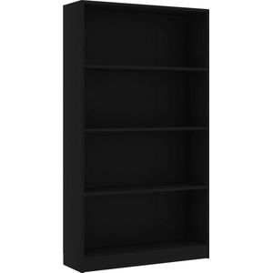 Bücherregal 4 Fächer Schwarz 80x24x142 cm Holzwerkstoff vidaXL