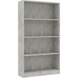 vidaXL Boekenkast met 4 schappen 80x24x142 cm bewerkt hout betongrijs