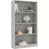 vidaXL Boekenkast met 4 schappen 80x24x142 cm bewerkt hout betongrijs