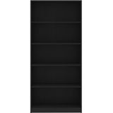 vidaXL-Boekenkast-met-5-schappen-80x24x175-cm-bewerkt-hout-zwart