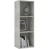 vidaXL Boekenkast met 3 schappen 40x30x114 cm spaanplaat betongrijs