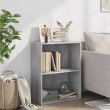 vidaXL Bücherregal 2 Fächer Betongrau 60x30x76,5 cm Holzwerkstoff