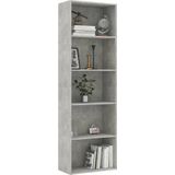 VidaXL Boekenkast 5 Schappen 60x30x189 cm Spaanplaat Betongrijs