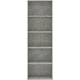 VidaXL Boekenkast 5 Schappen 60x30x189 cm Spaanplaat Betongrijs