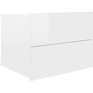VidaXL Nachtkastje 40x30x30 cm - Spaanplaat Hoogglans Wit