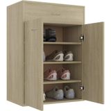 VidaXL Schoenenkast 60x35x84 cm - Bewerkt Hout - Sonoma Eikenkleurig