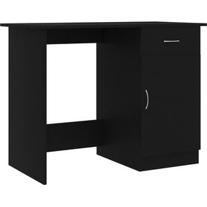 VidaXL Bureau 100x50x76 cm - Bewerkt Hout Zwart