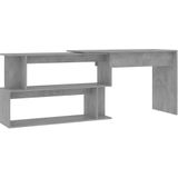 VidaXL Hoekbureau 200x50x76 cm - Bewerkt Hout - Betongrijs