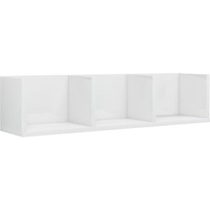 vidaXL CD-Wandregal Hochglanz-Weiß 75x18x18 cm Holzwerkstoff