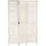 Vidaxl - 3tlg. Raumteiler Handgeschnitzt Weiß 120×165cm Mango Massivholz
