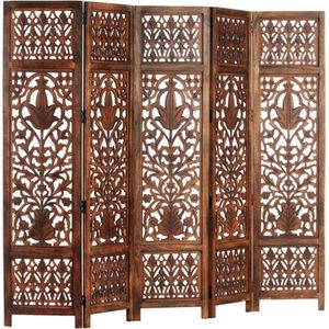 Homestyle4u Room Divider Wooden Room Divider Indoor 5-Piece
