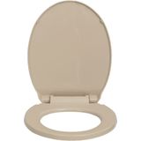 vidaXL Toiletbril soft-close ovaal beige