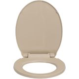 vidaXL Toiletbril - Ovaal - Beige - Polypropyleen - Soft-Close