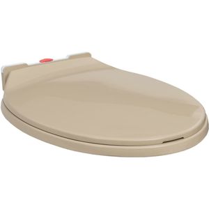 vidaXL Toiletbril - Ovaal - Beige - Polypropyleen - Soft-Close