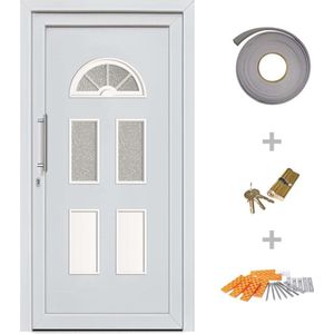 vidaXL - Voordeur - 110x210 - cm - wit