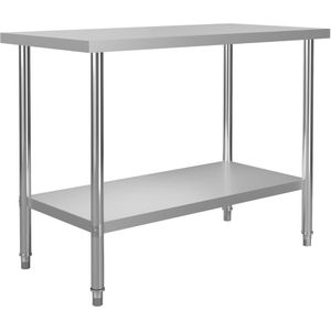 VidaXL Keukenwerktafel 120x60x85 cm - Roestvrij Staal