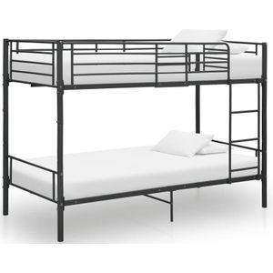 vidaXL - Stapelbed - Zwart - Metaal