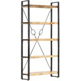 vidaXL Boekenkast met 5 schappen 90x30x180 cm massief mangohout