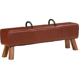 Vidaxl - Vintage Turnbock-Bank mit Griffen Echtes Ziegenleder