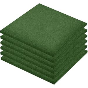 VidaXL-Valtegels-6-st-50x50x3-cm-rubber-groen