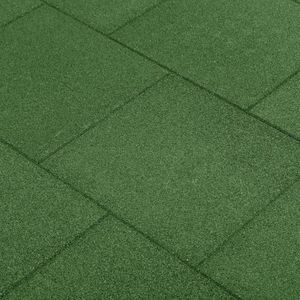 vidaXL - Valtegels - 6 - st - 50x50x3 - cm - rubber - groen