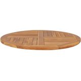 vidaXL Tafelblad Rond - 90 cm - Massief Teakhout