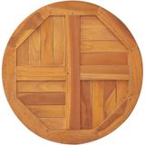 vidaXL Tafelblad Rond - 90 cm - Massief Teakhout