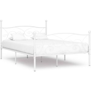 VidaXL Bedframe Lattenbodem Metaal Wit 140x200 cm