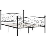 vidaXL - Bedframe - met - lattenbodem - metaal - zwart - 140x200 - cm