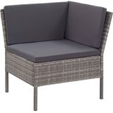 VidaXL 6-delige Loungeset met Kussens - Poly Rattan Grijs